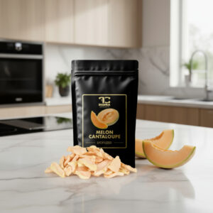 Melon liofilizowany - chrupiące, pomarańczowe plastry melona kantalupa