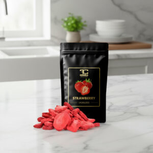 Truskawki liofilizowane - czerwone, chrupiące plastry suszonych mrozem truskawek